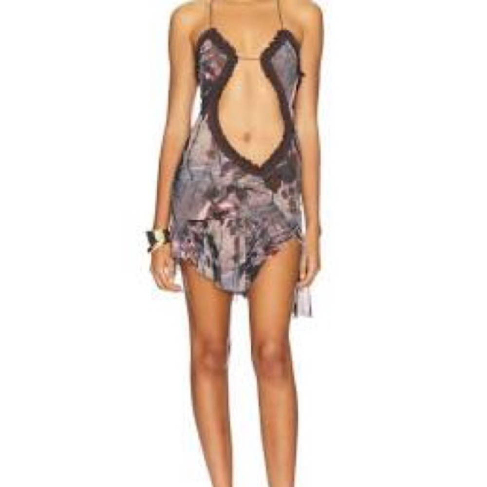 Jaded London Ruffled Open Neck Mini Dress